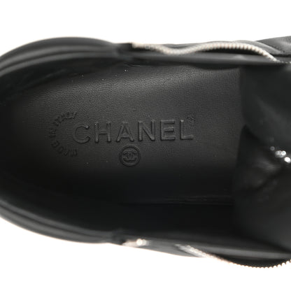Chanel Calfskin Pearl High Top CC Sneakers 39.5 Black 7 of 8