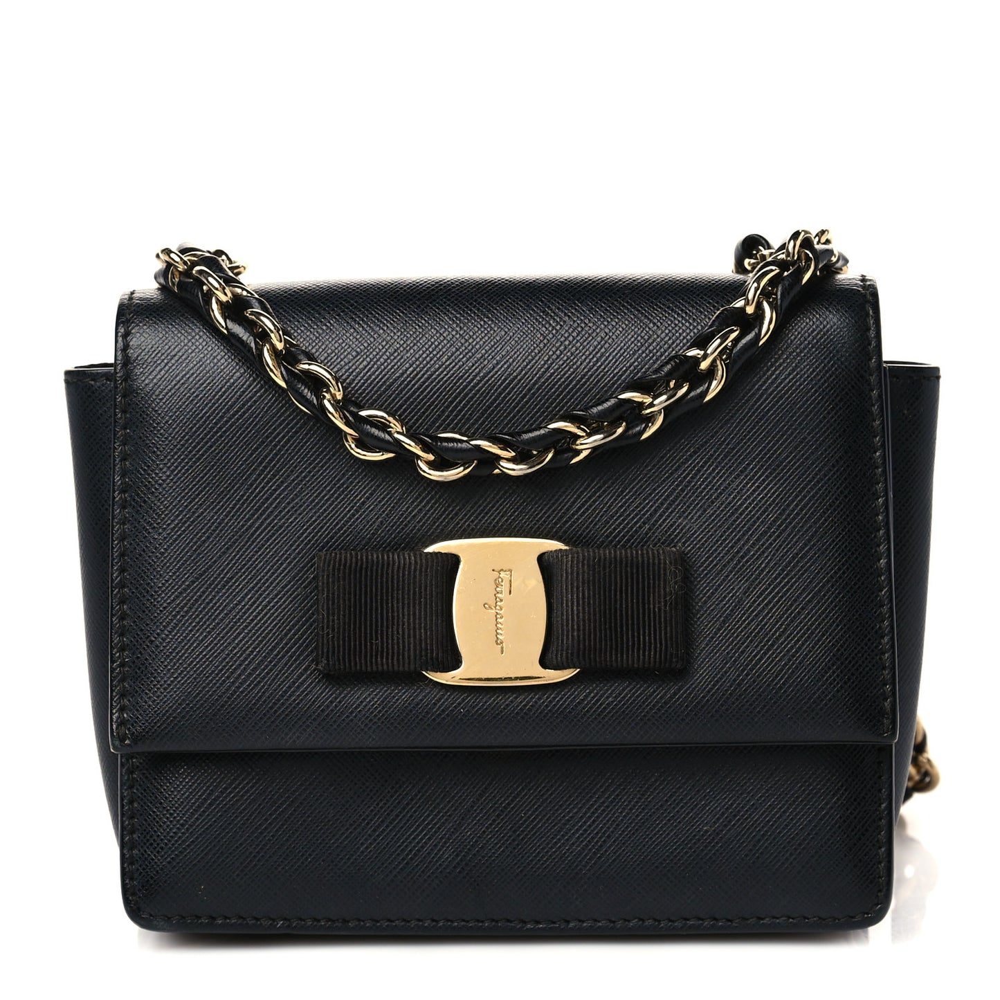 Printed Calfskin Mini Ginny Shoulder Bag Black