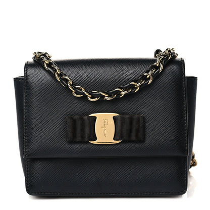 Salvatore Ferragamo Printed Calfskin Mini Ginny Shoulder Bag Black 1 of 5