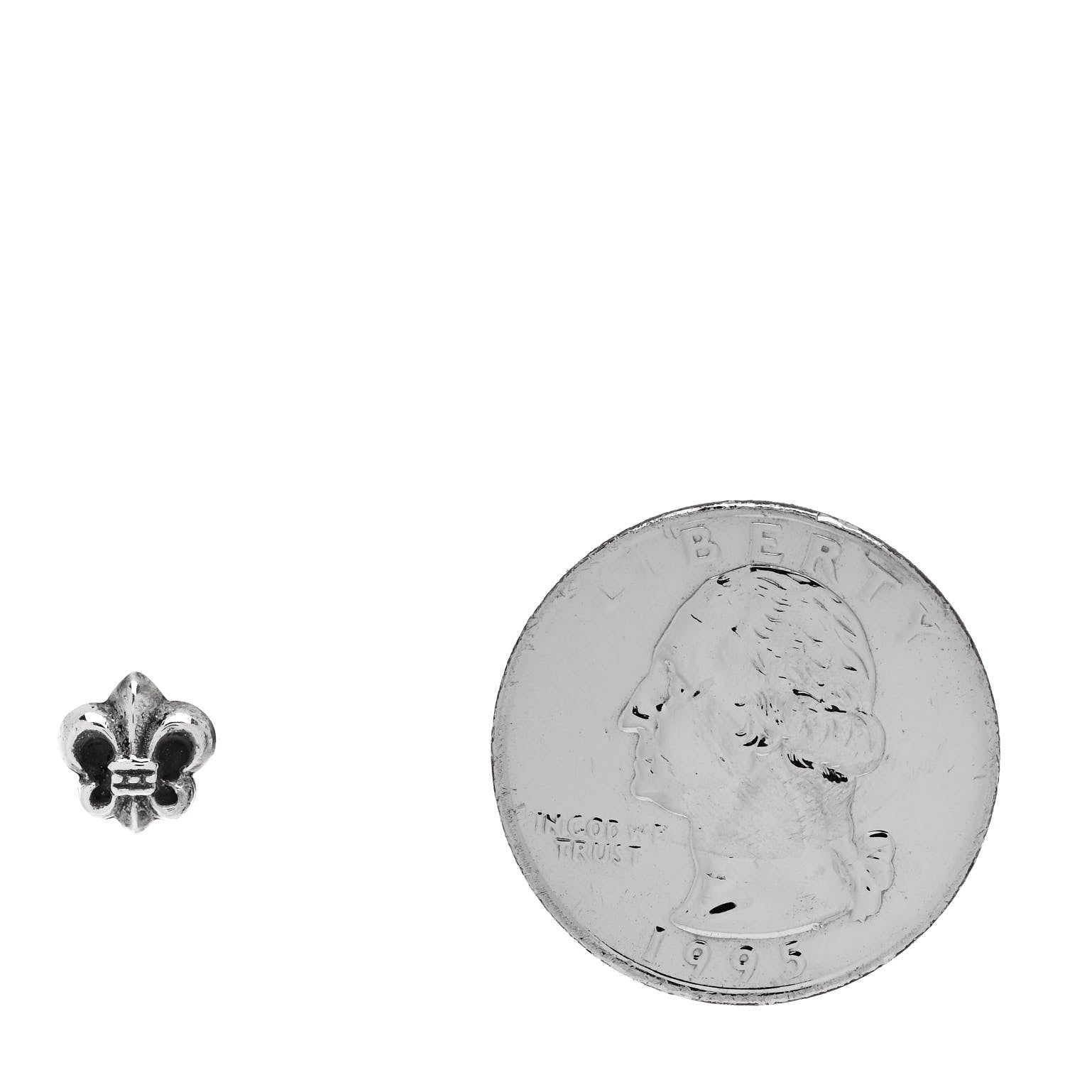 Chrome Hearts Sterling Silver Fleur de Lis Single Earring 2 of 4