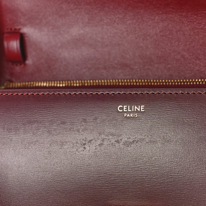 Celine Box Calfskin Medium Classic Box Flap Bag Burgundy 6 of 8