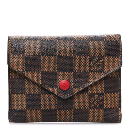Louis Vuitton Damier Ebene Victorine Wallet Red 1 of 7