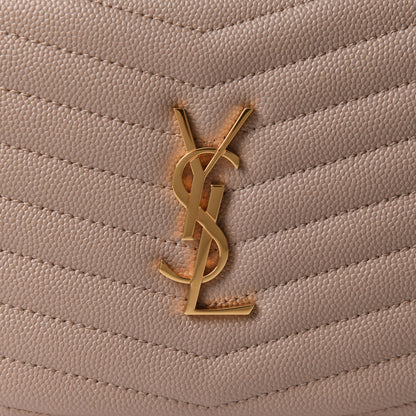 Saint Laurent Grain De Poudre Matelasse Monogram Mini Lou Camera Bag Dark Beige 8 of 10