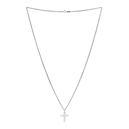 Tiffany Sterling Silver Concave Cross Pendant Necklace 3 of 6