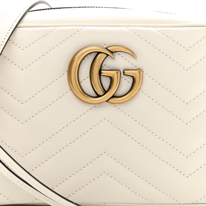 Gucci Calfskin Matelasse Small GG Marmont Chain Shoulder Bag White 8 of 10