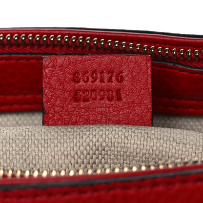 Gucci Pebbled Calfskin Small Soho Top Handle Bag Red 6 of 10