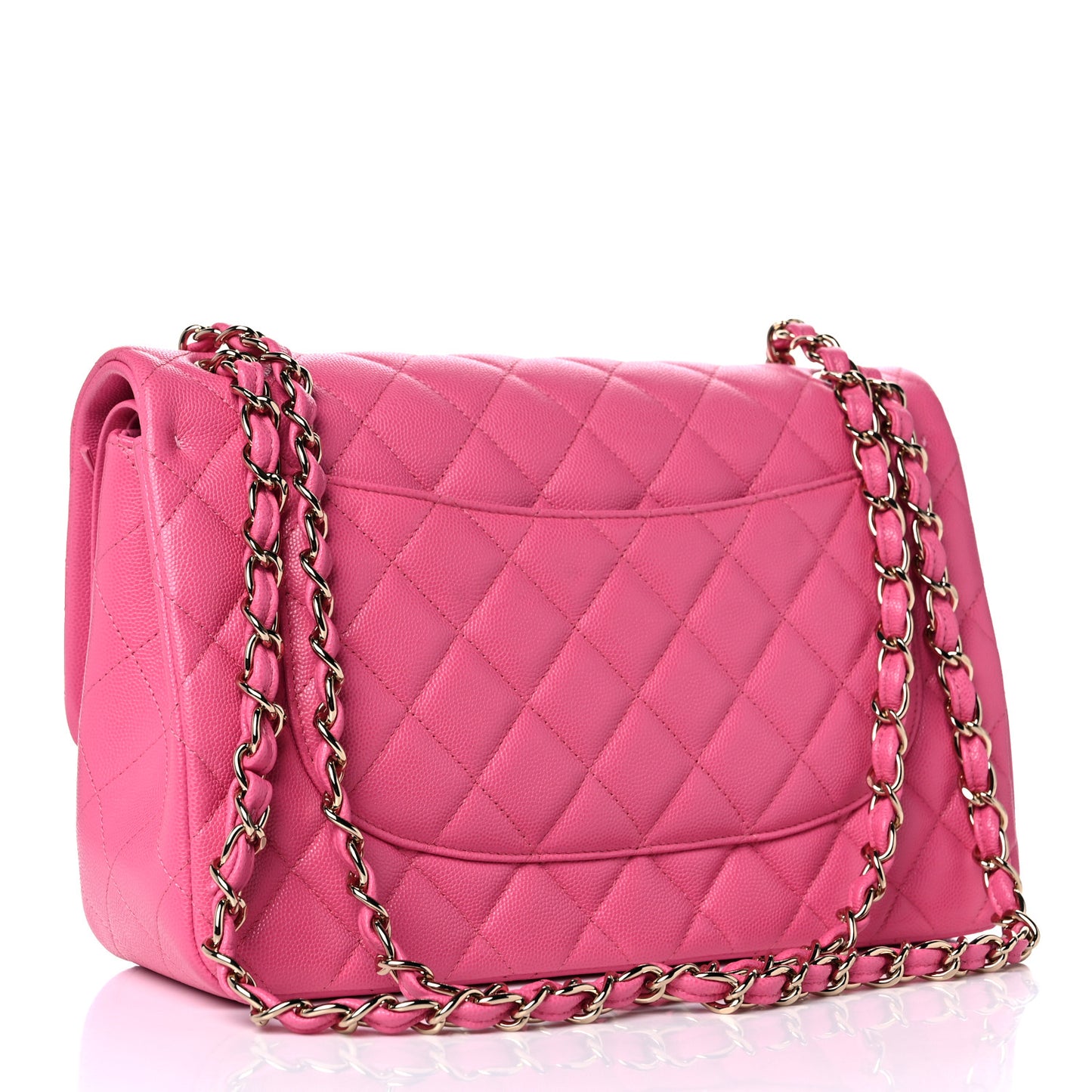 Caviar Quilted Jumbo Double Flap Pink