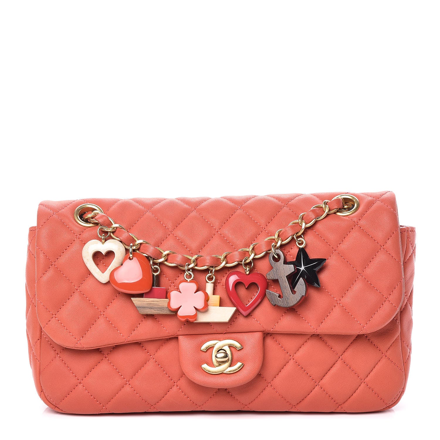 Chanel Lambskin Quilted Medium Cruise Charm Flap Red 1 of 10