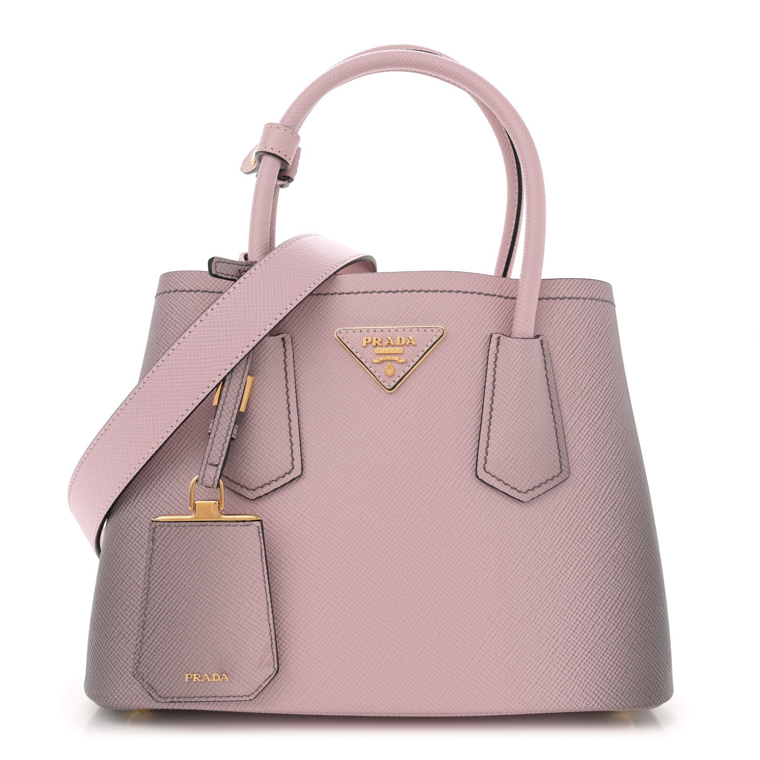 Prada Saffiano Cuir Mini Double Bag Alabastro 1 of 9