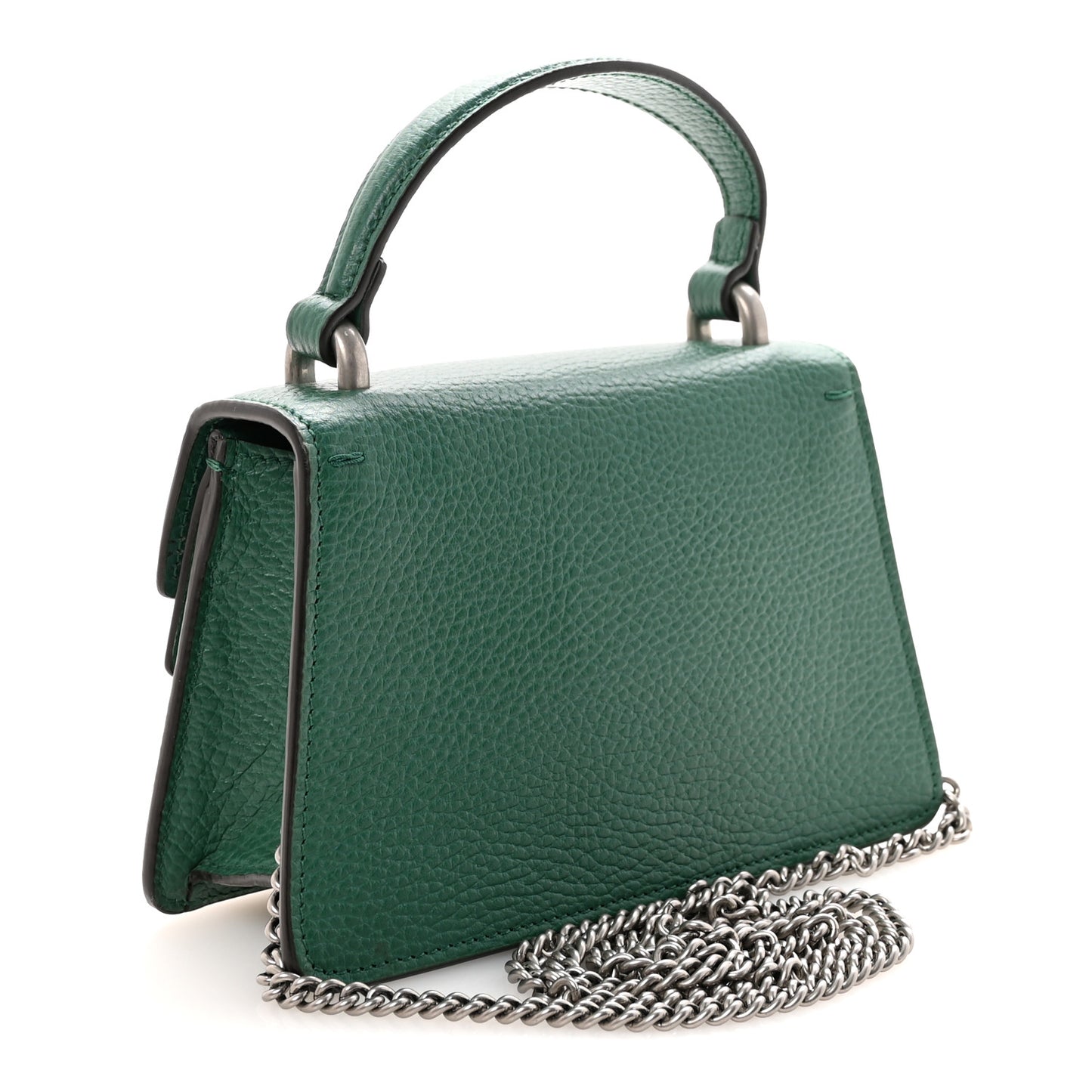Dollar Calfskin Crystal Mini Dionysus Top Handle Bag Emerald