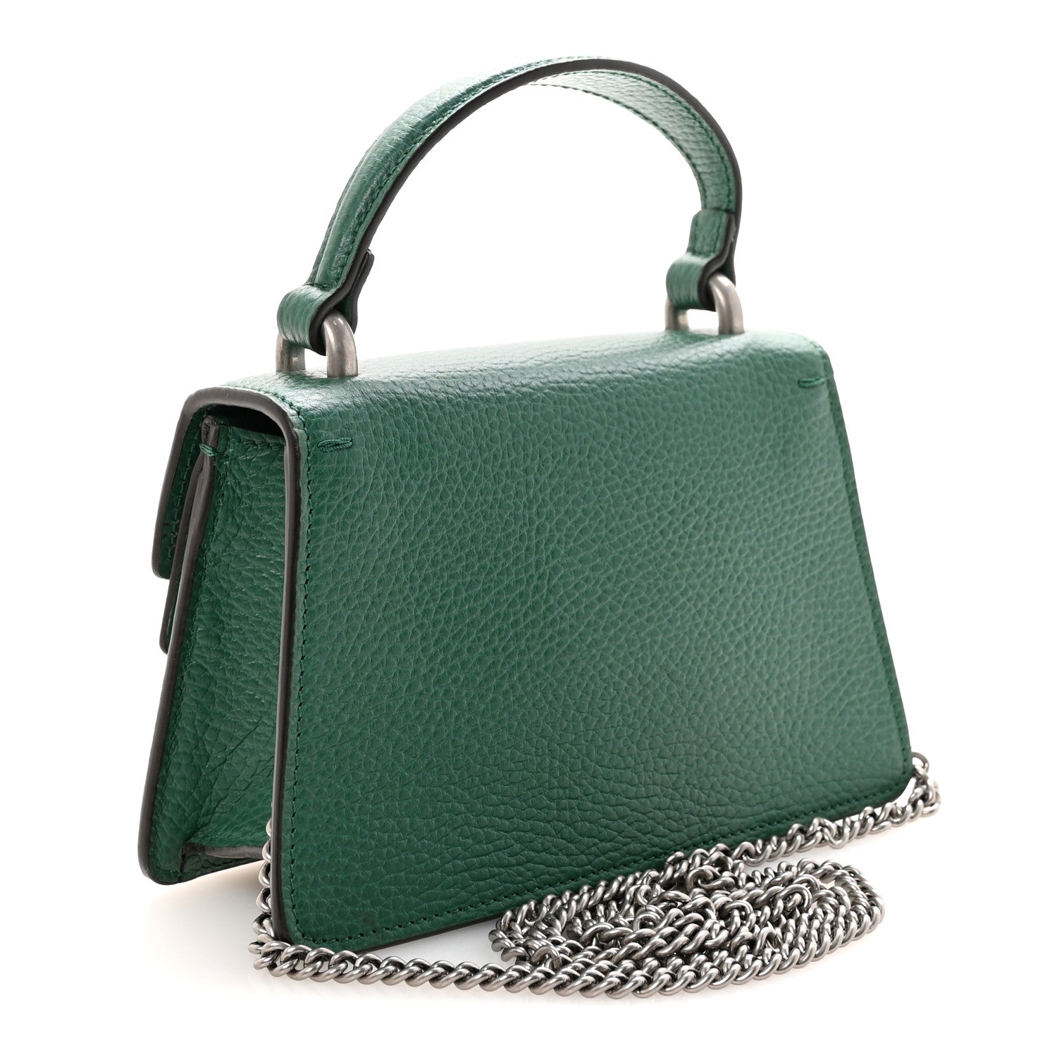 Gucci Dollar Calfskin Crystal Mini Dionysus Top Handle Bag Emerald 3 of 9