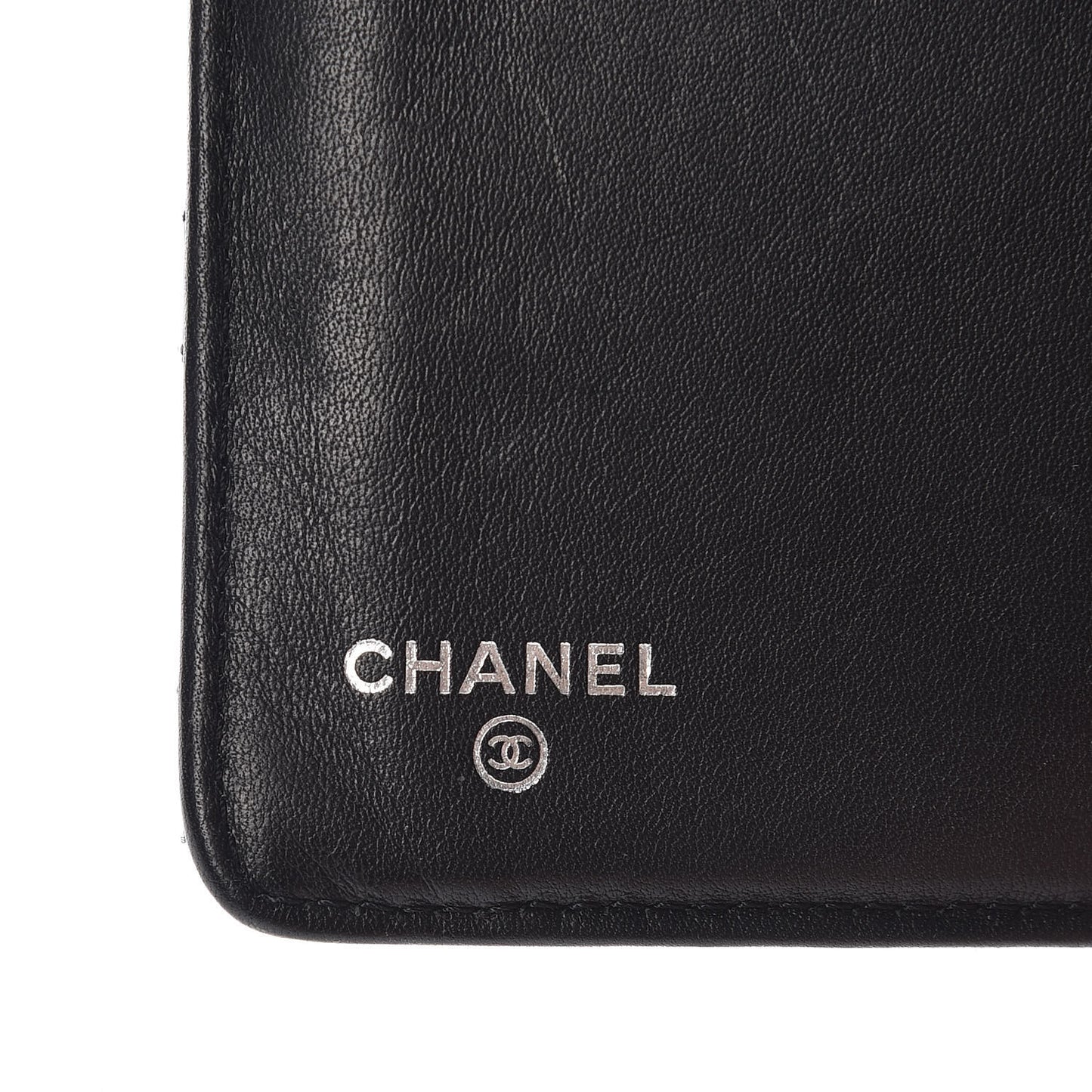 Patent Quilted Brilliant Zipped Pocket Wallet Black
