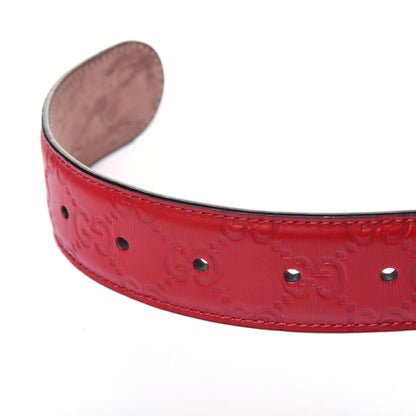 Gucci Guccissima Signature Interlocking G 37mm Belt 90 36 Hibiscus Red 7 of 9
