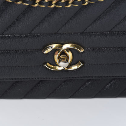 Chanel Shiny Goatskin Diagonal Quilted Small Flap Black 11 of 11