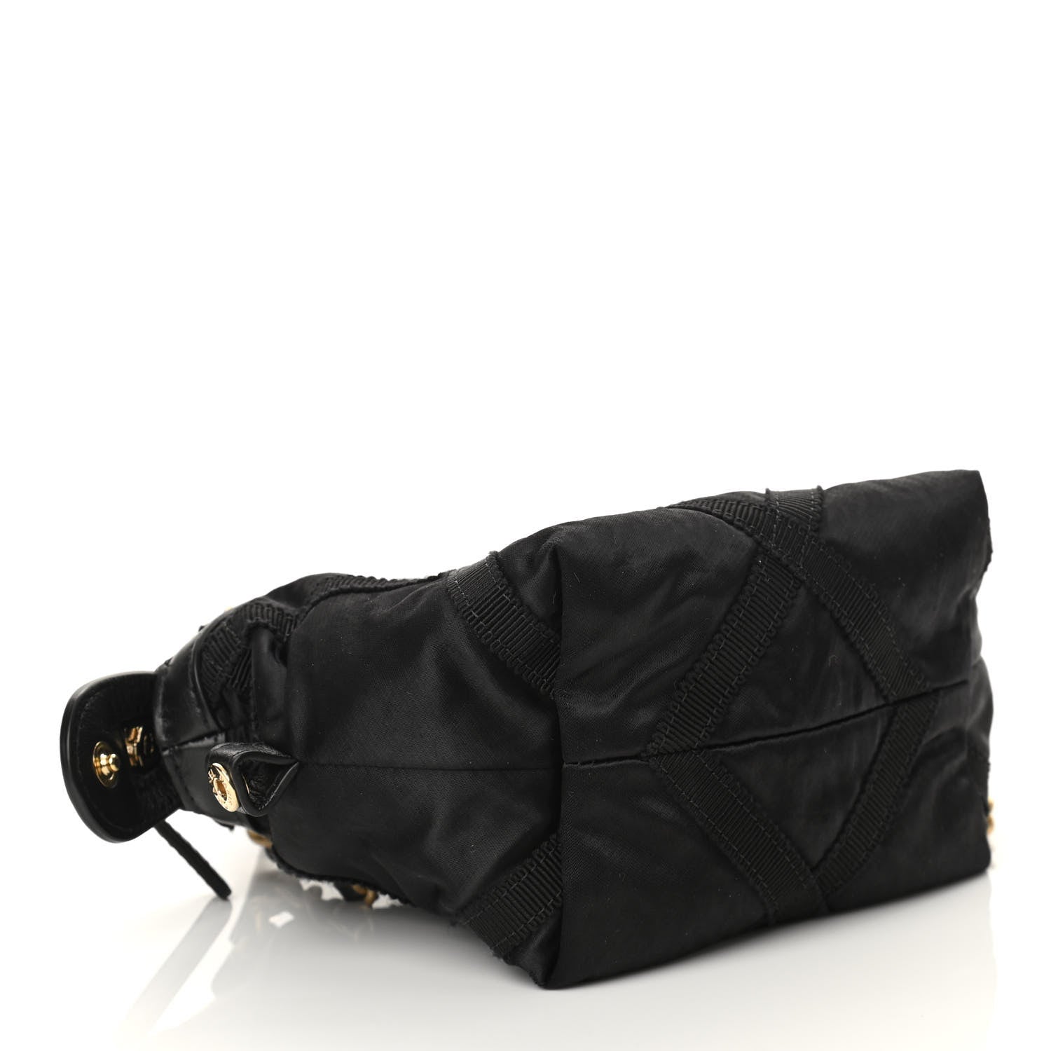 Chanel Nylon Grosgrain Quilted Lifestyle Clutch with Chain Black 4 of 11