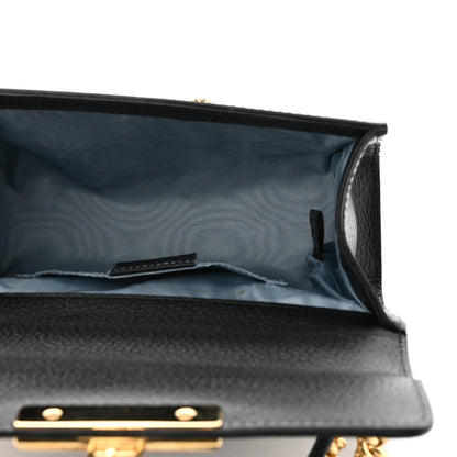 Gucci Grained Calfskin Bee Star Small Padlock Shoulder Bag Black 5 of 11