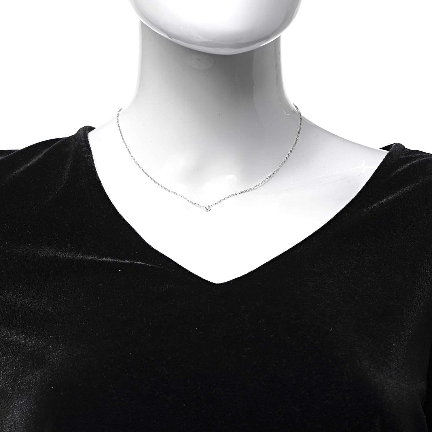 Cartier 18K White Gold Diamond SM D'Amour Pendant Necklace 2 of 5