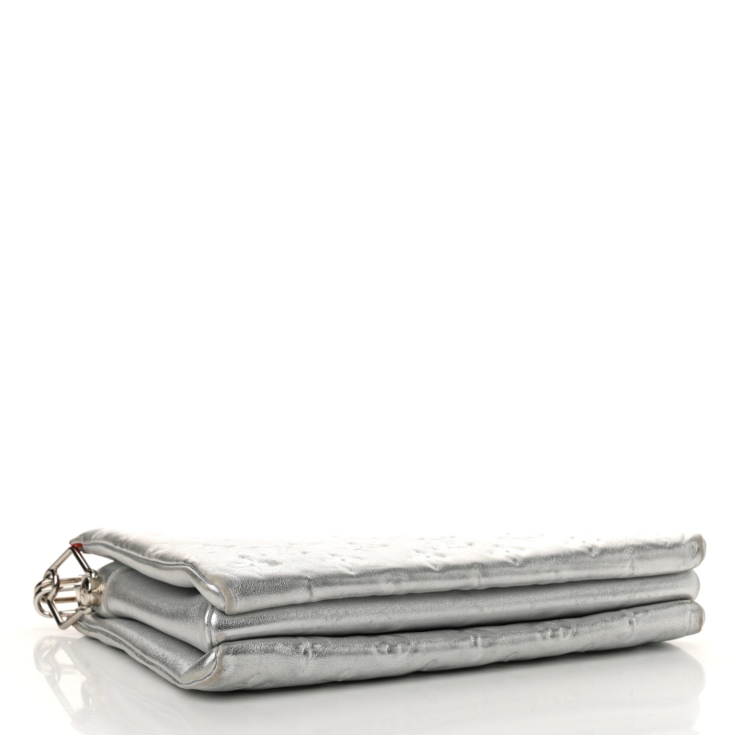 Metallic Lambskin Embossed Monogram Coussin PM Silver