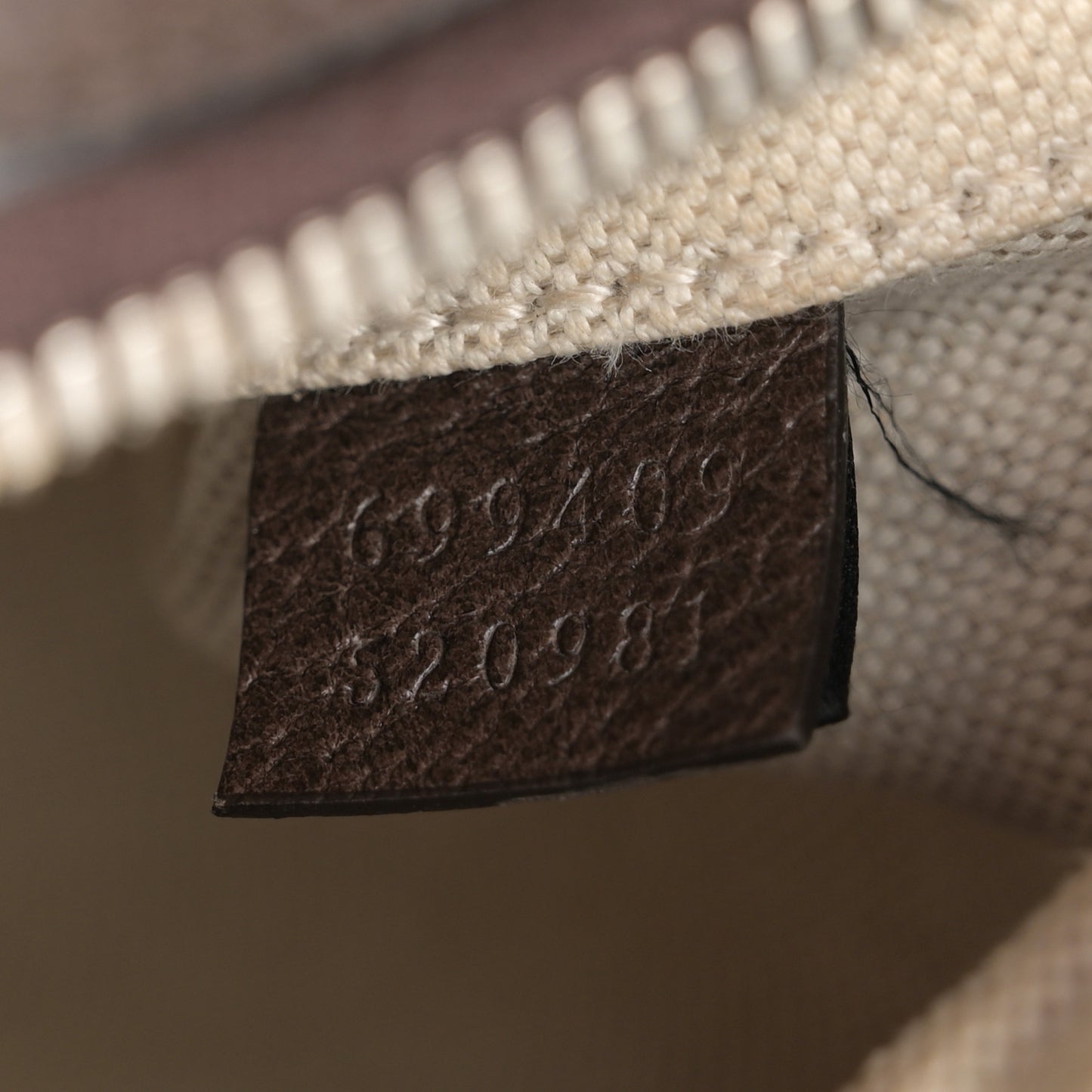 GG Supreme Monogram Textured Calfskin Web Small Attache Shoulder Bag Beige Ebony New Acero