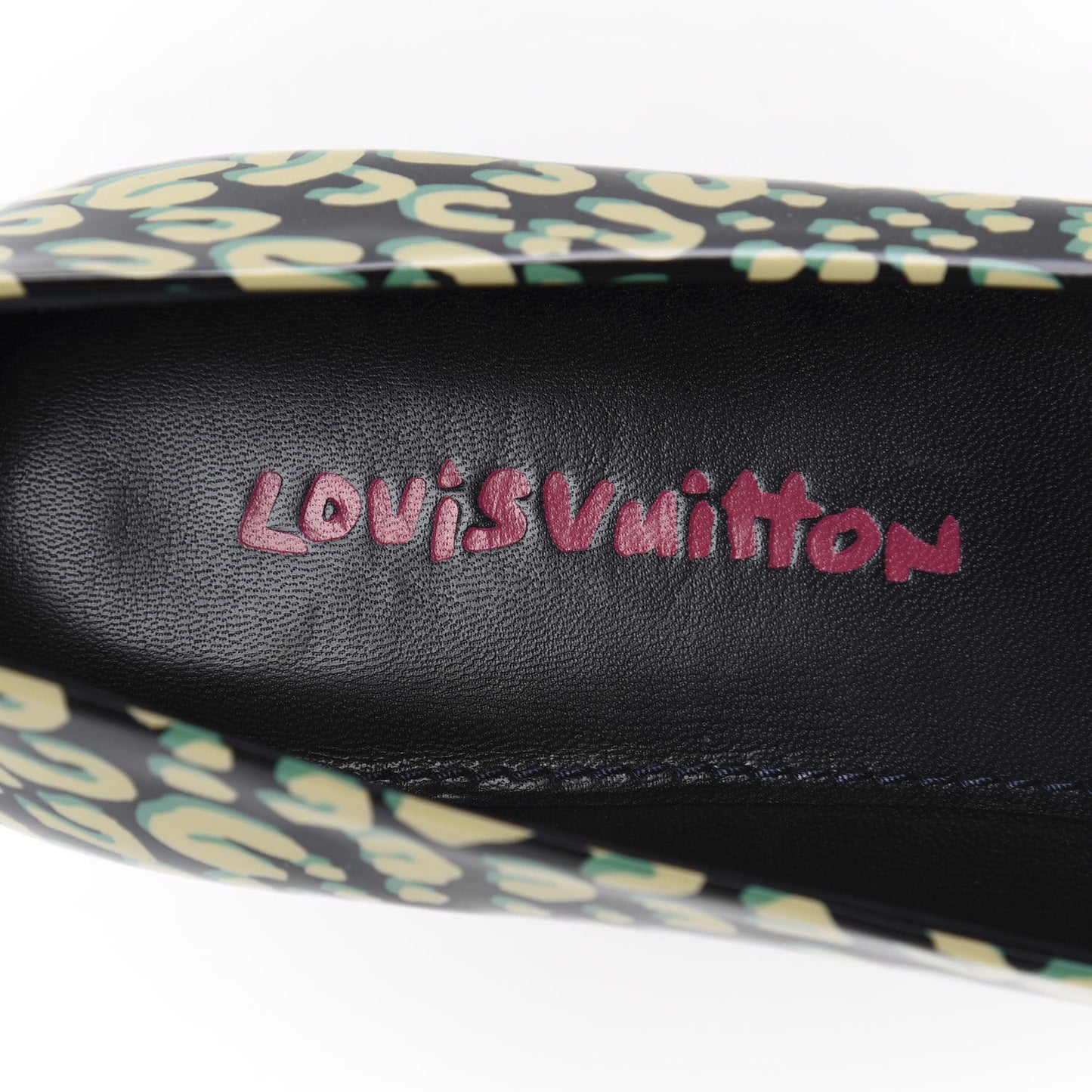 Patent Leopard Ballet Flats 40 Blue Infini
