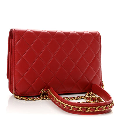 Chanel Lambskin Quilted Infinity Wallet On Chain WOC Red 3 of 14