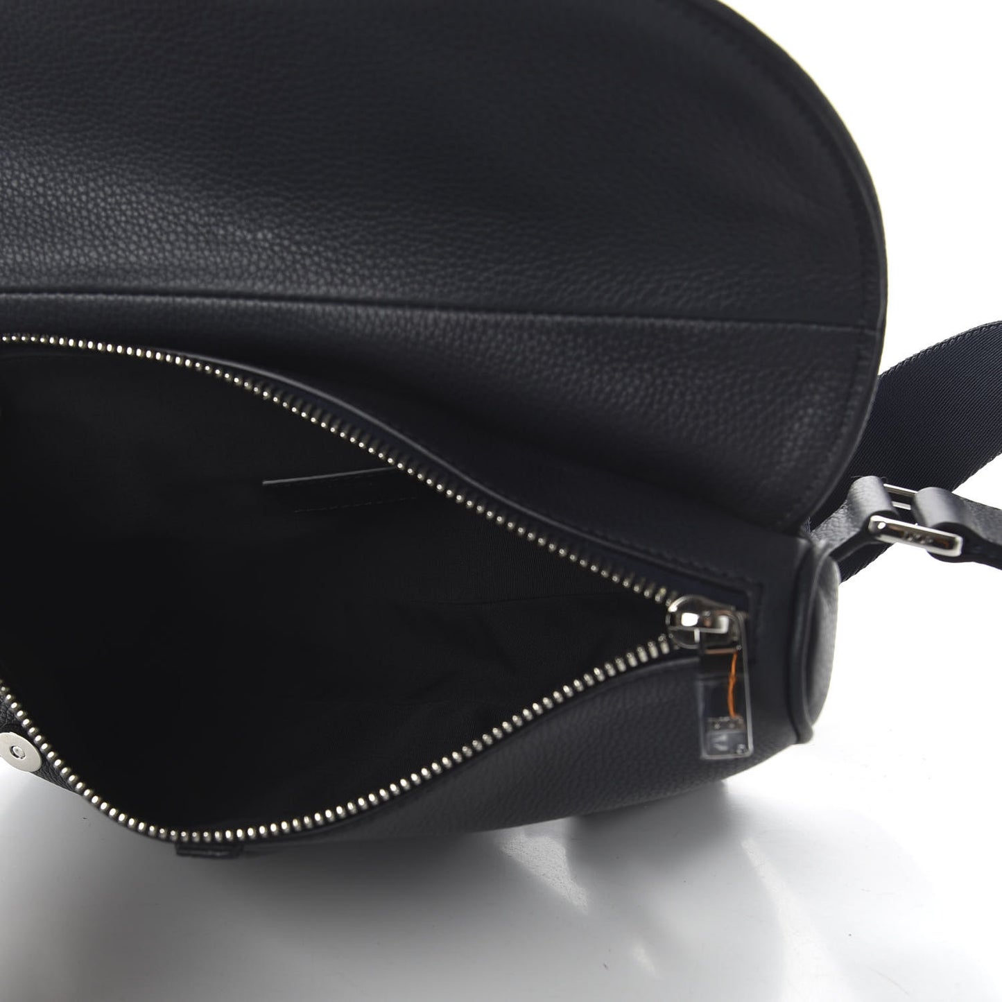 Grained Calfskin Saddle Bag Navy Blue