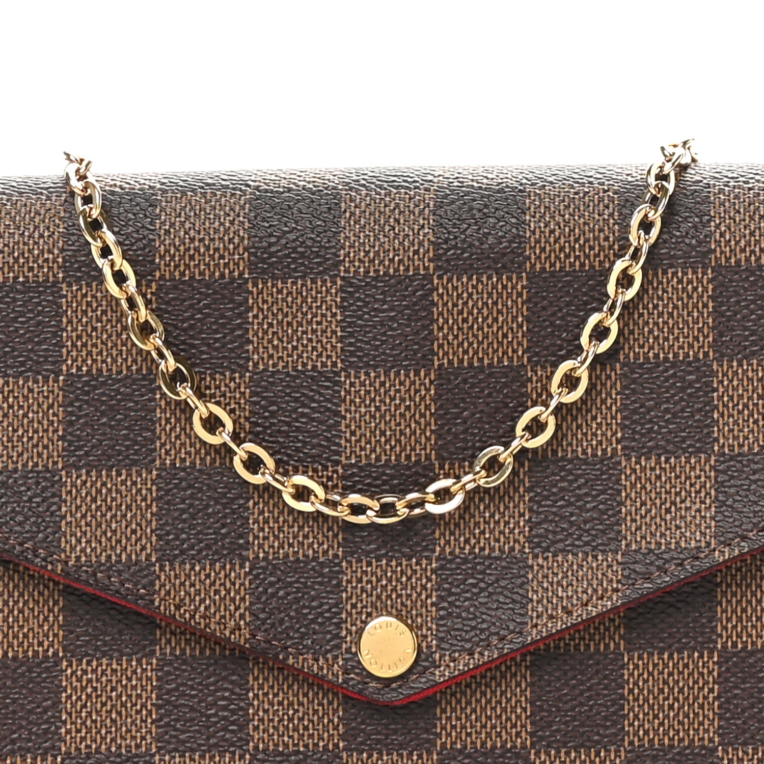 Louis Vuitton Damier Ebene Pochette Felicie Chain Wallet 8 of 11