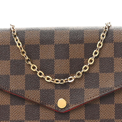 Louis Vuitton Damier Ebene Pochette Felicie Chain Wallet 8 of 11