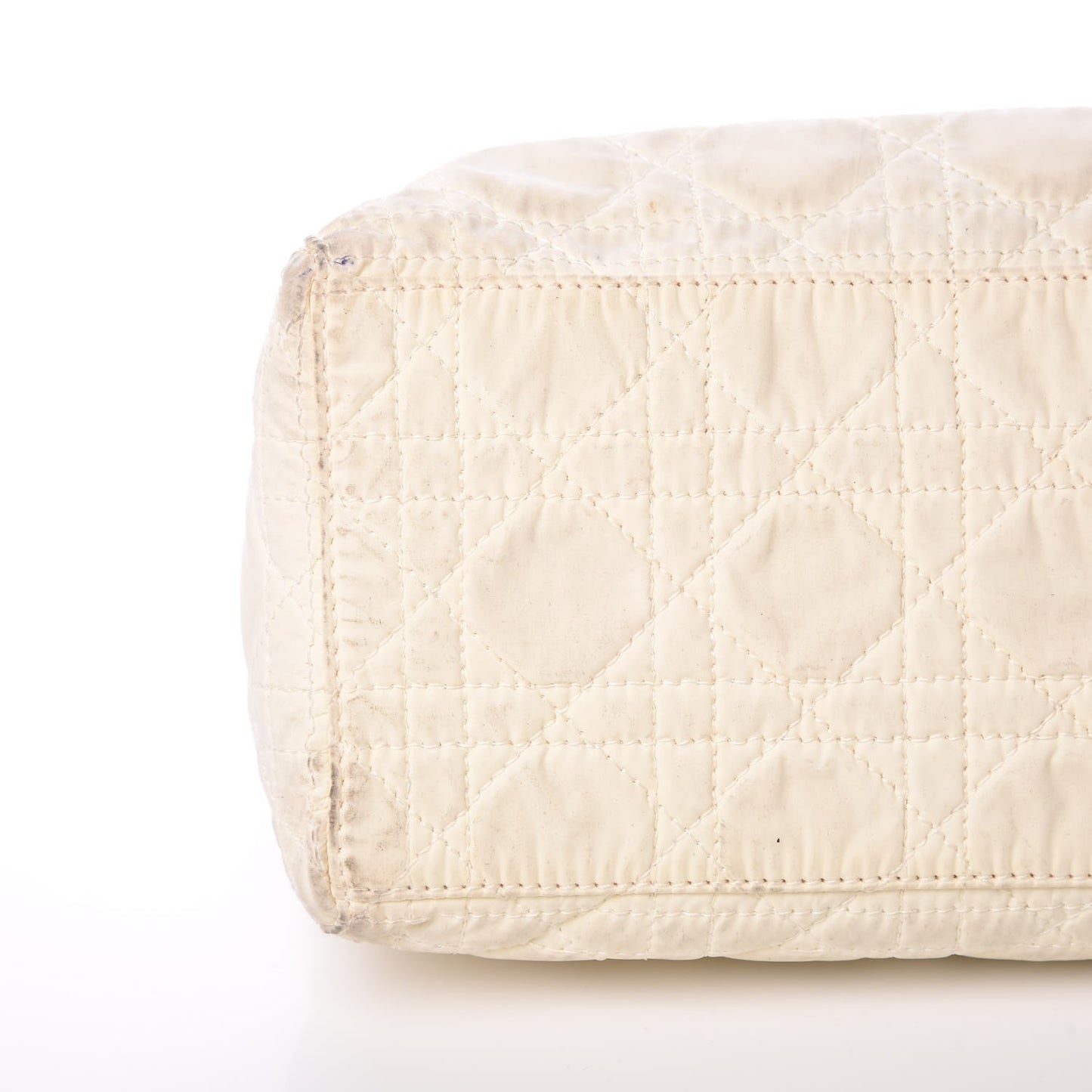 Nylon Cannage Medium Lady Dior White