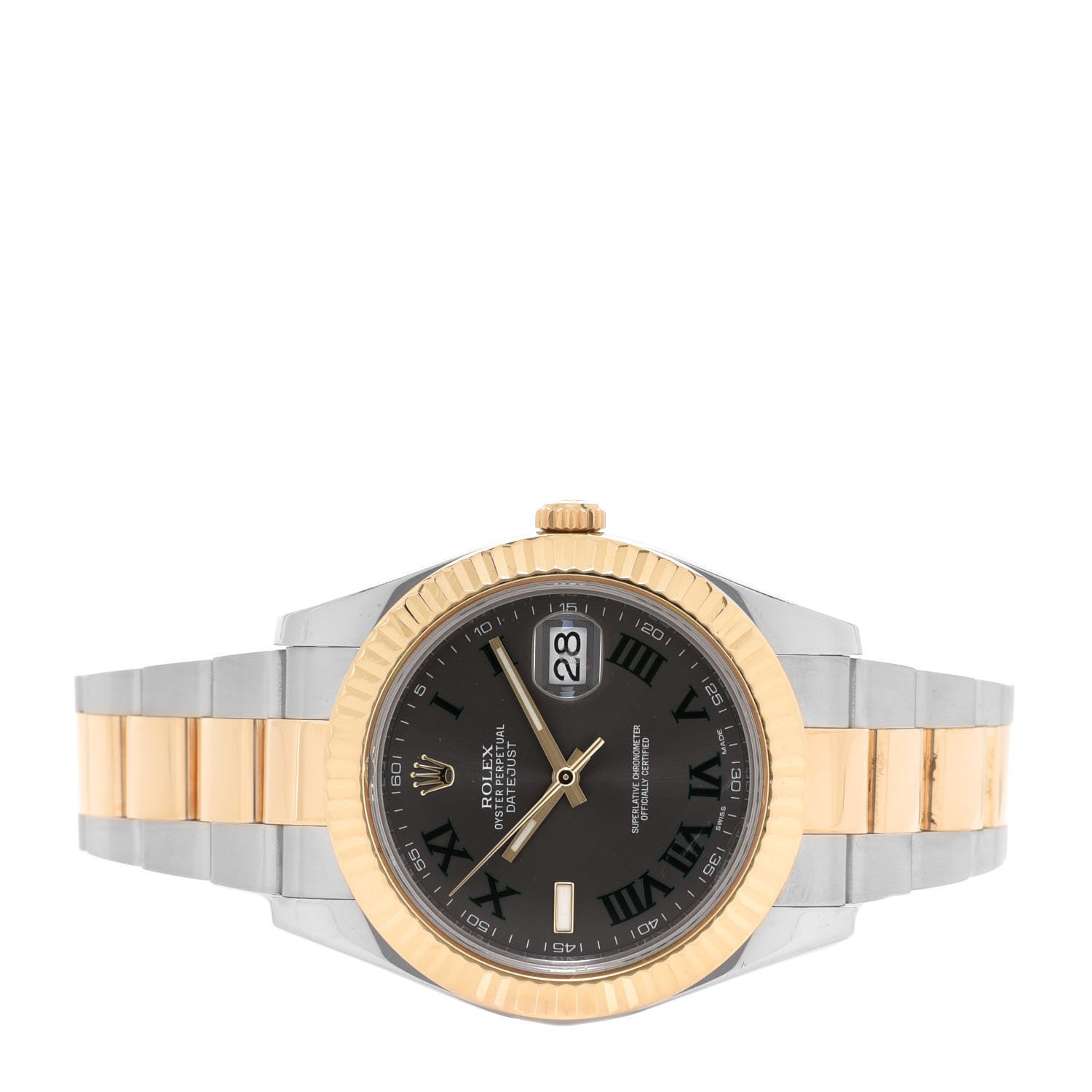 Rolex Stainless Steel 18K Yellow Gold 41mm Oyster Perpetual Datejust II Watch Slate 116333 2 of 5