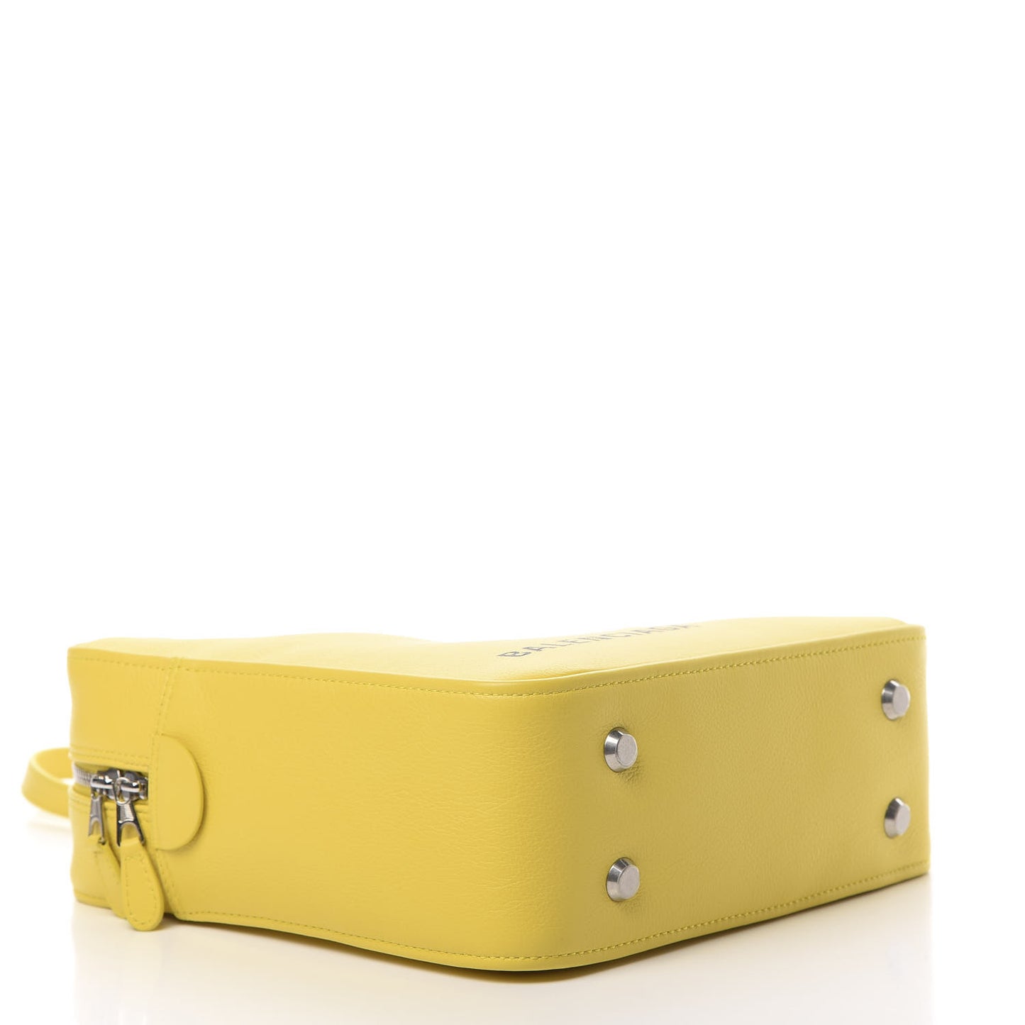 Shiny Day Calfskin Logo S Triangle Duffle Jaune Black