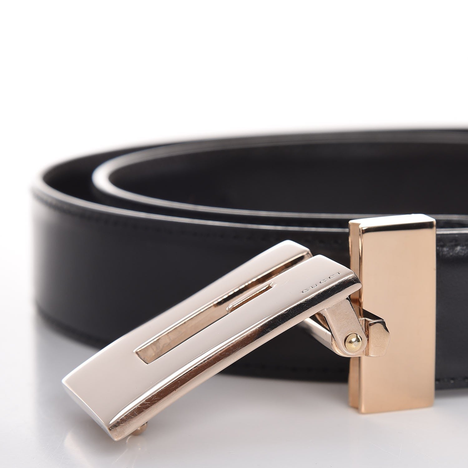 Gucci Calfskin Reversible Square G Buckle Belt 85 34 Black Brown 3 of 6