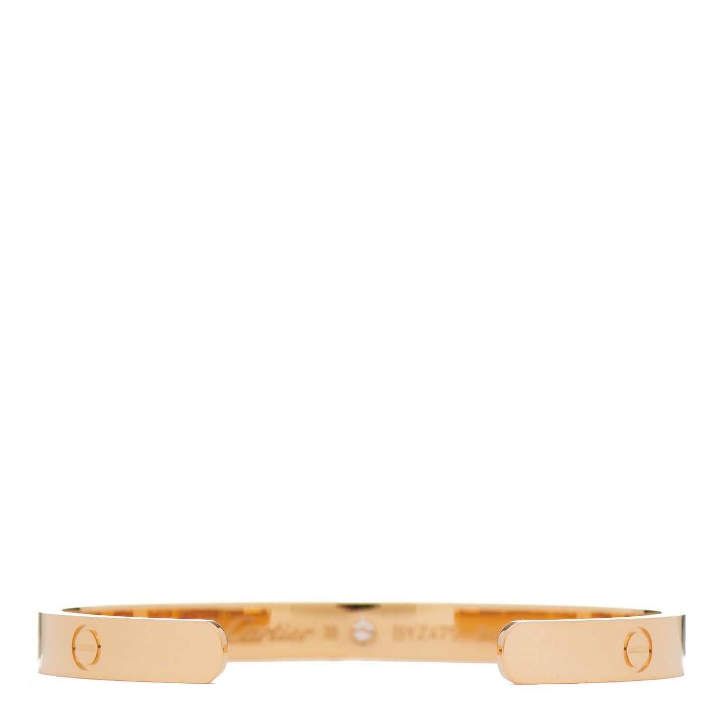 18K Yellow Gold 1 Diamond LOVE Cuff Bracelet 18