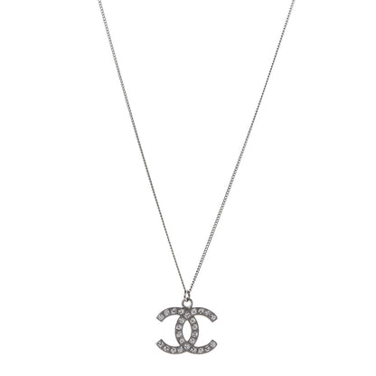 Chanel Baguette Crystal CC Necklace Silver 1 of 5