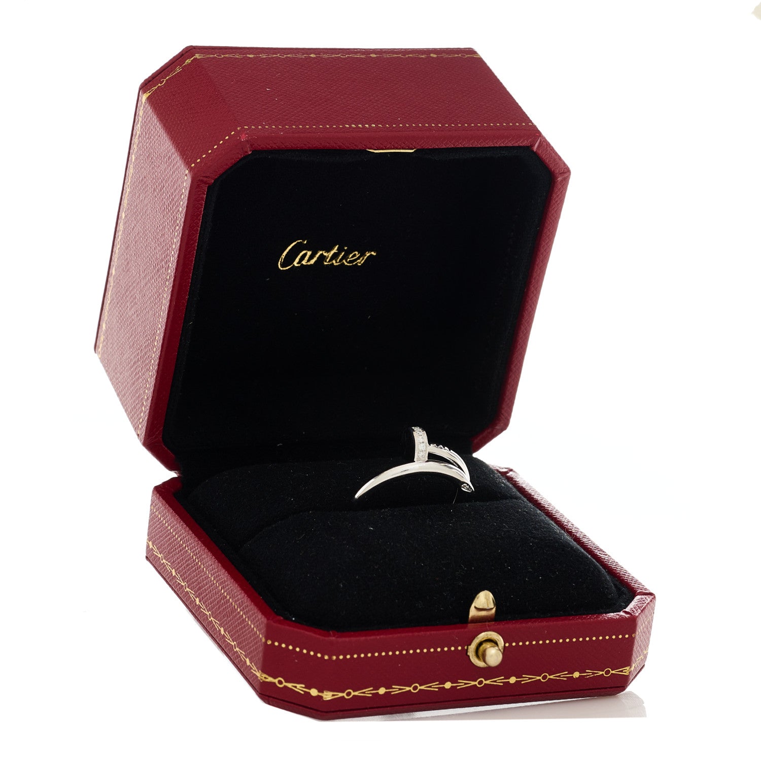 Cartier 18K White Gold Diamond Juste Un Clou Ring 56 7.5 5 of 5