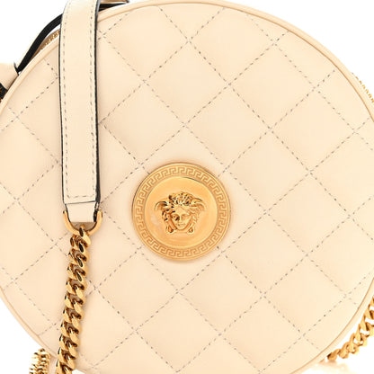 Versace Nappa Quilted La Medusa Round Camera Bag White 9 of 11