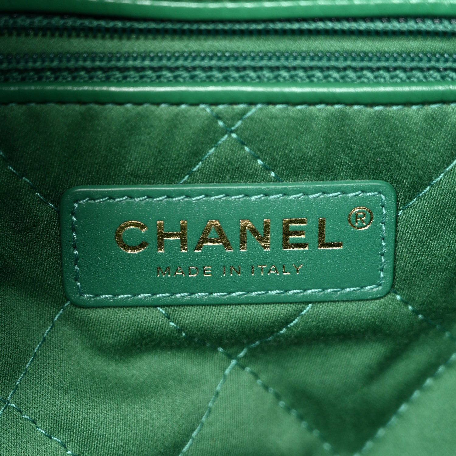 Chanel Shiny Calfskin Quilted Small Chanel 22 Green 7 of 14