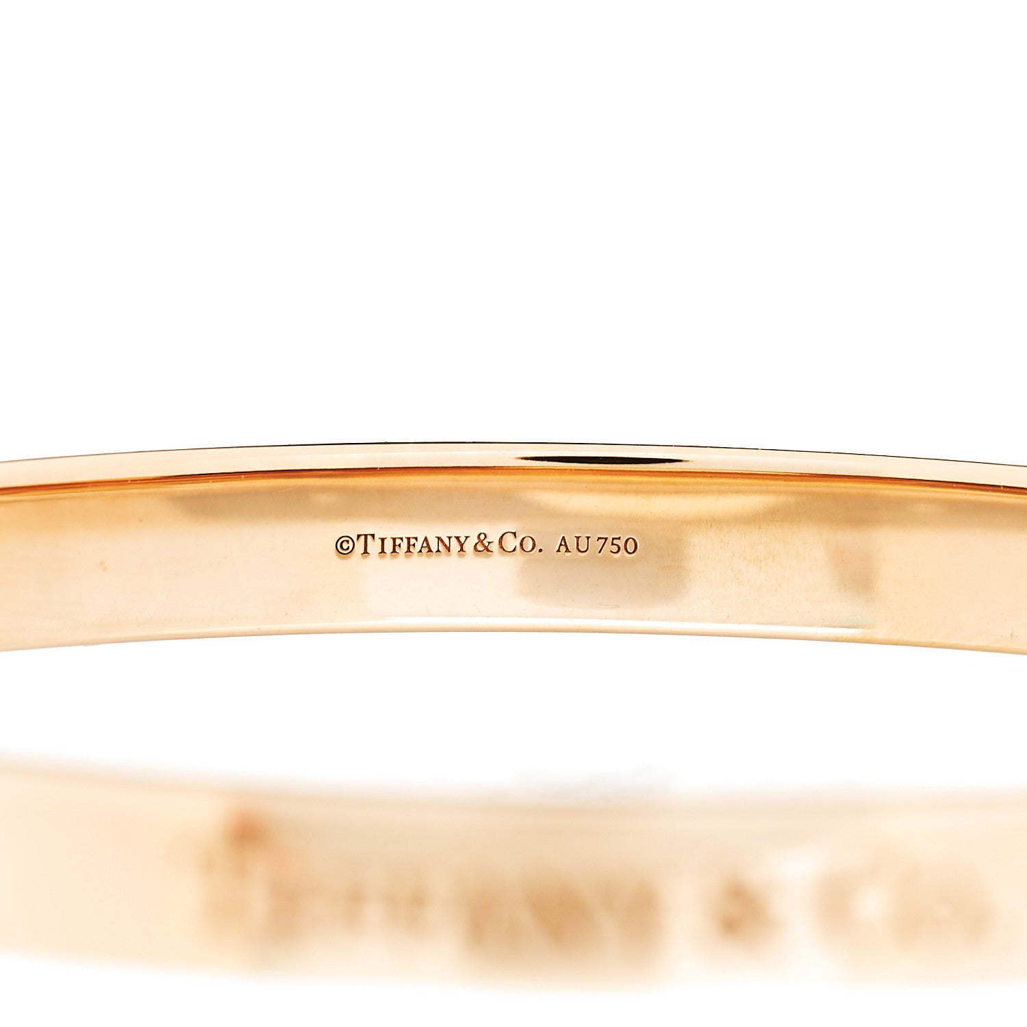 Tiffany 18K Rose Gold Diamond Hinged Bangle Bracelet 3 of 4