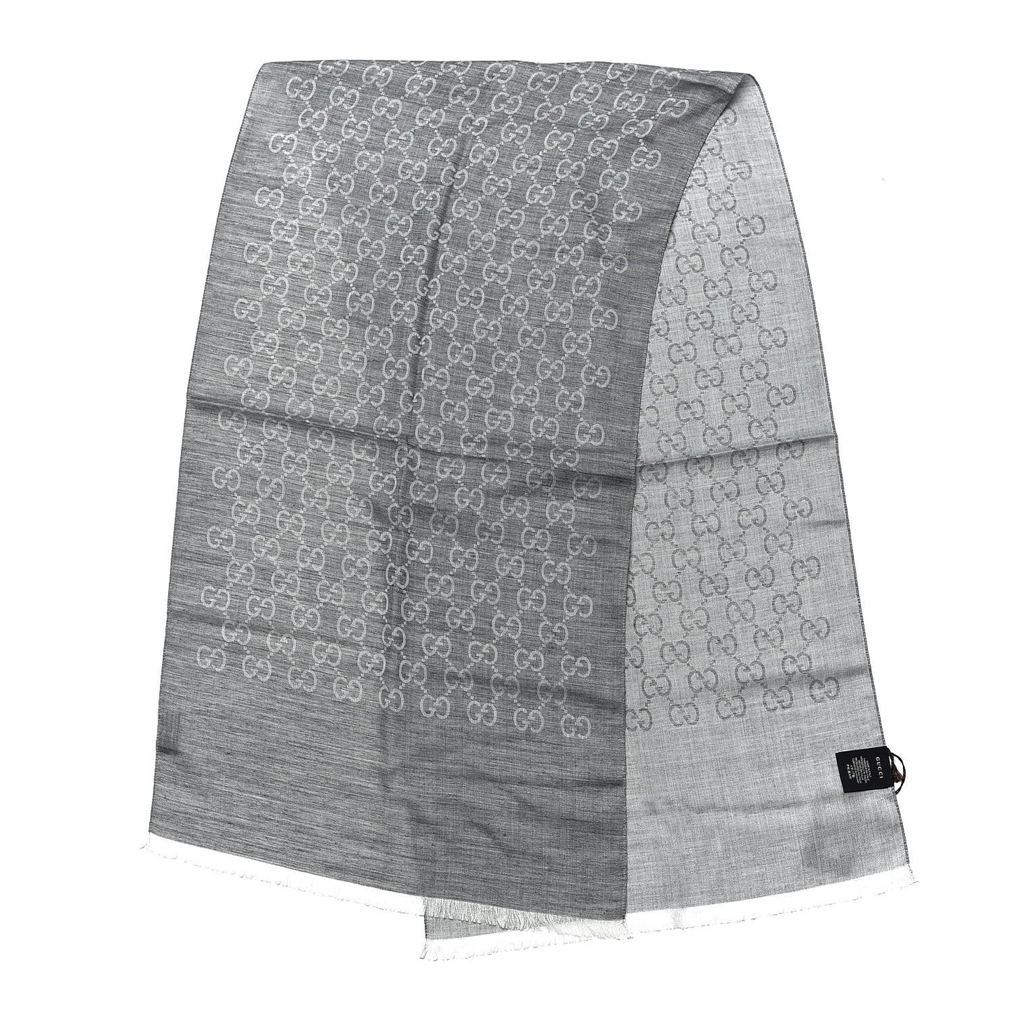Wool Silk GG Monogram GGNat Scarf Lead