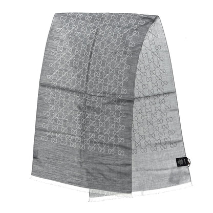 Gucci Wool Silk GG Monogram GGNat Scarf Lead 3 of 5