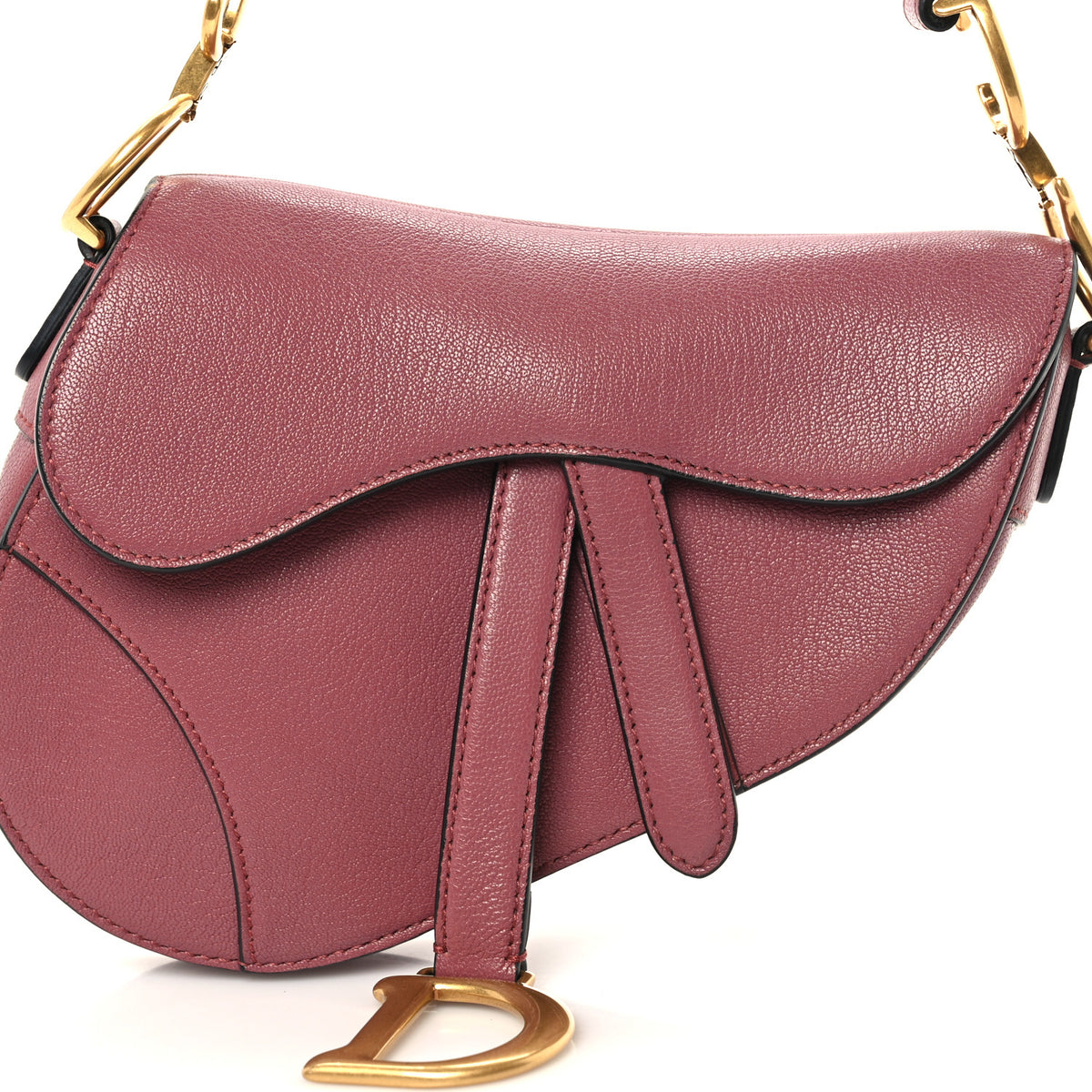 Goatskin Mini Saddle Bag Mallow Rose