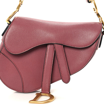 Christian Dior Goatskin Mini Saddle Bag Mallow Rose 7 of 9