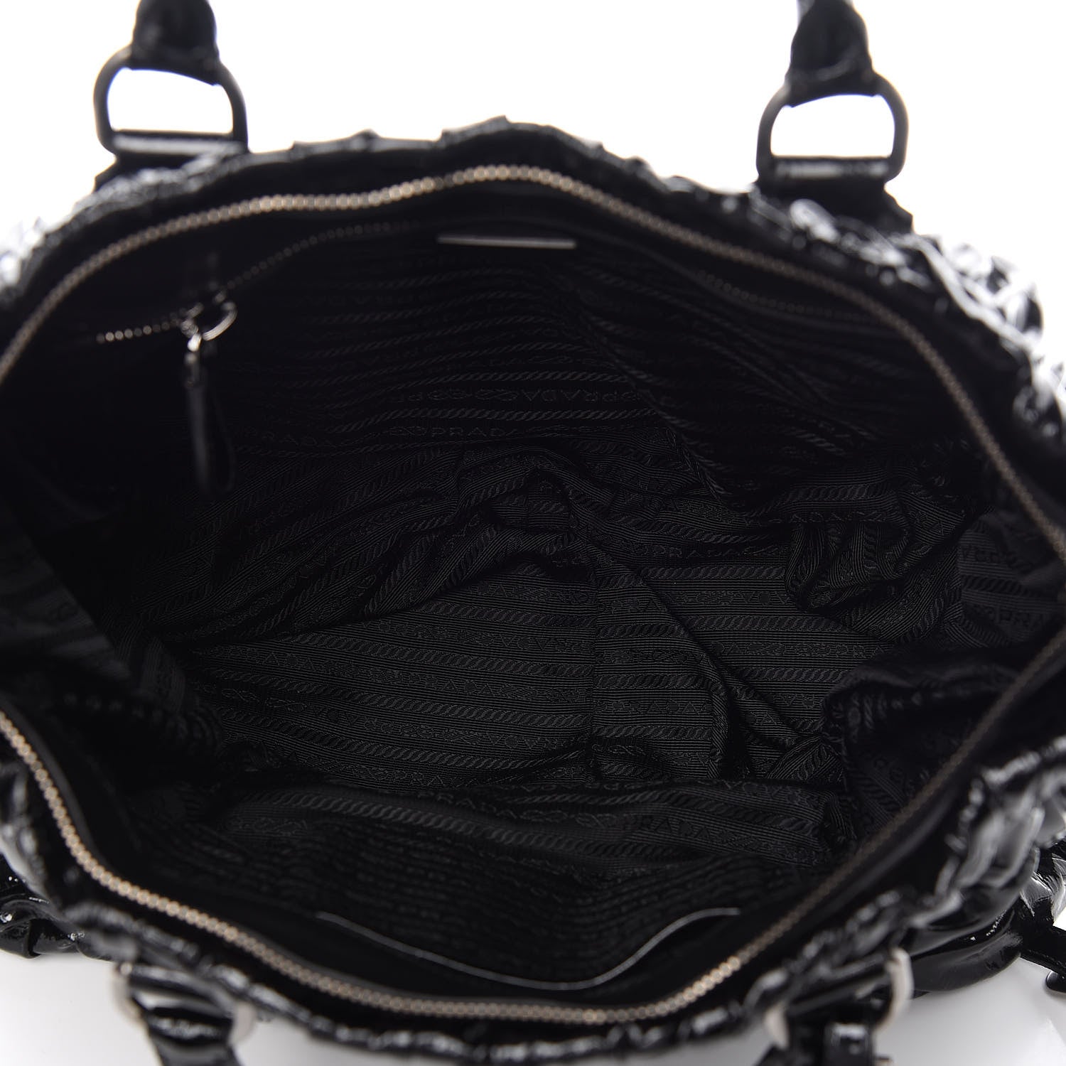 Prada Vernice Gaufre Tote Black 6 of 10