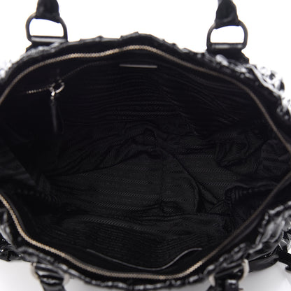Prada Vernice Gaufre Tote Black 6 of 10
