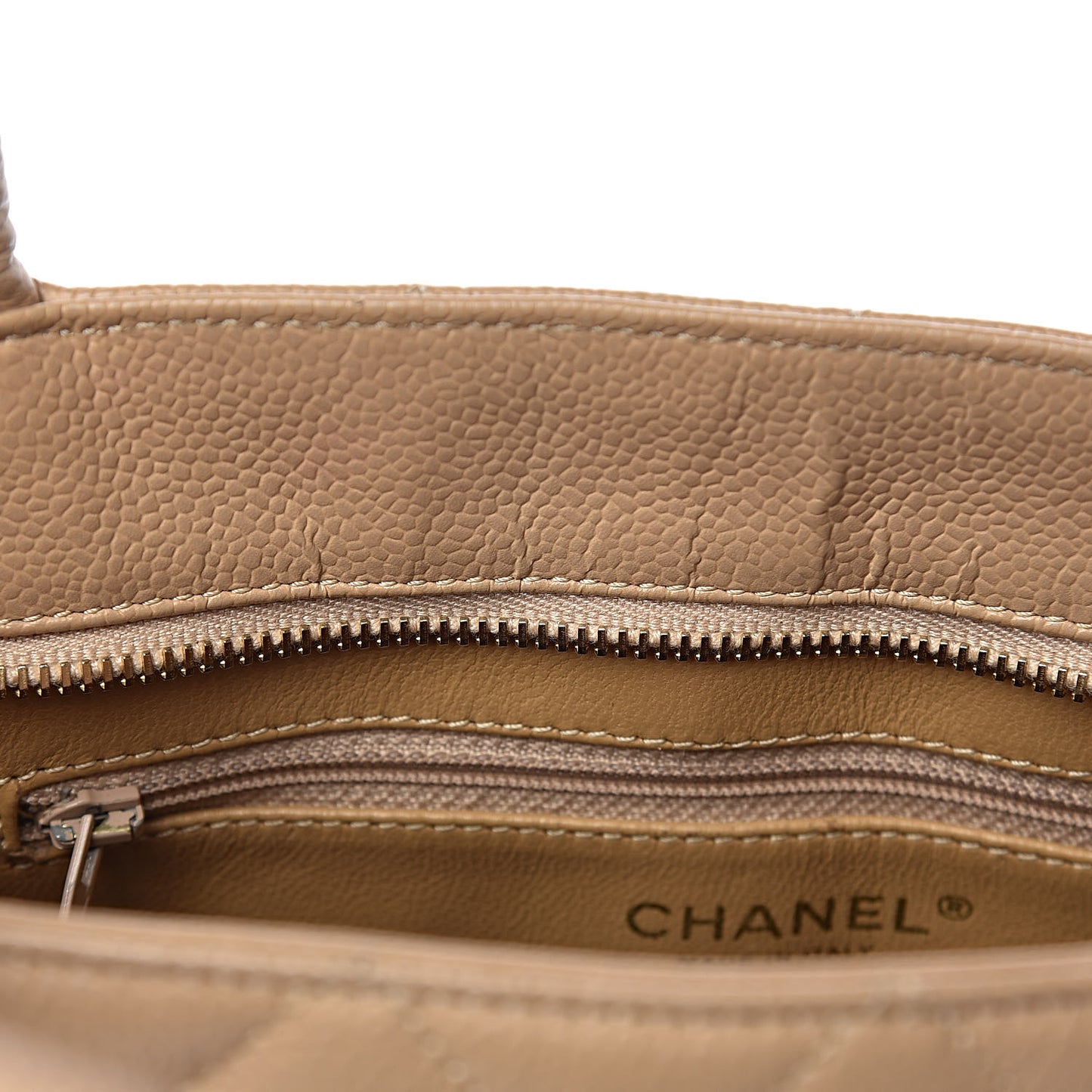 Caviar Quilted Medallion Tote Beige