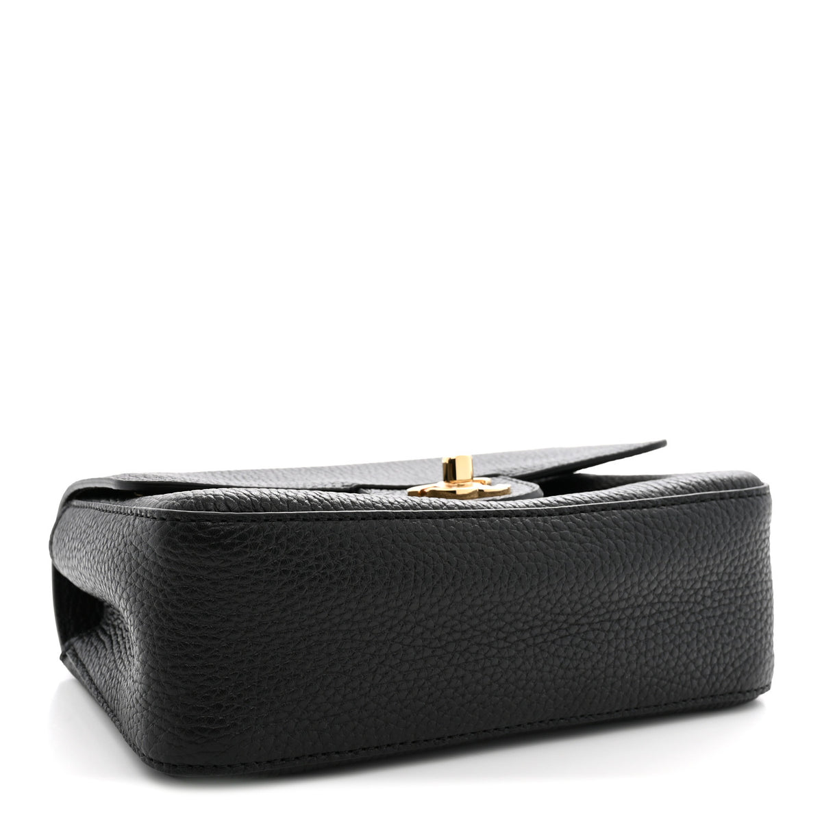 Grained Calfskin Mini Souplissimo Maxi Flap Black