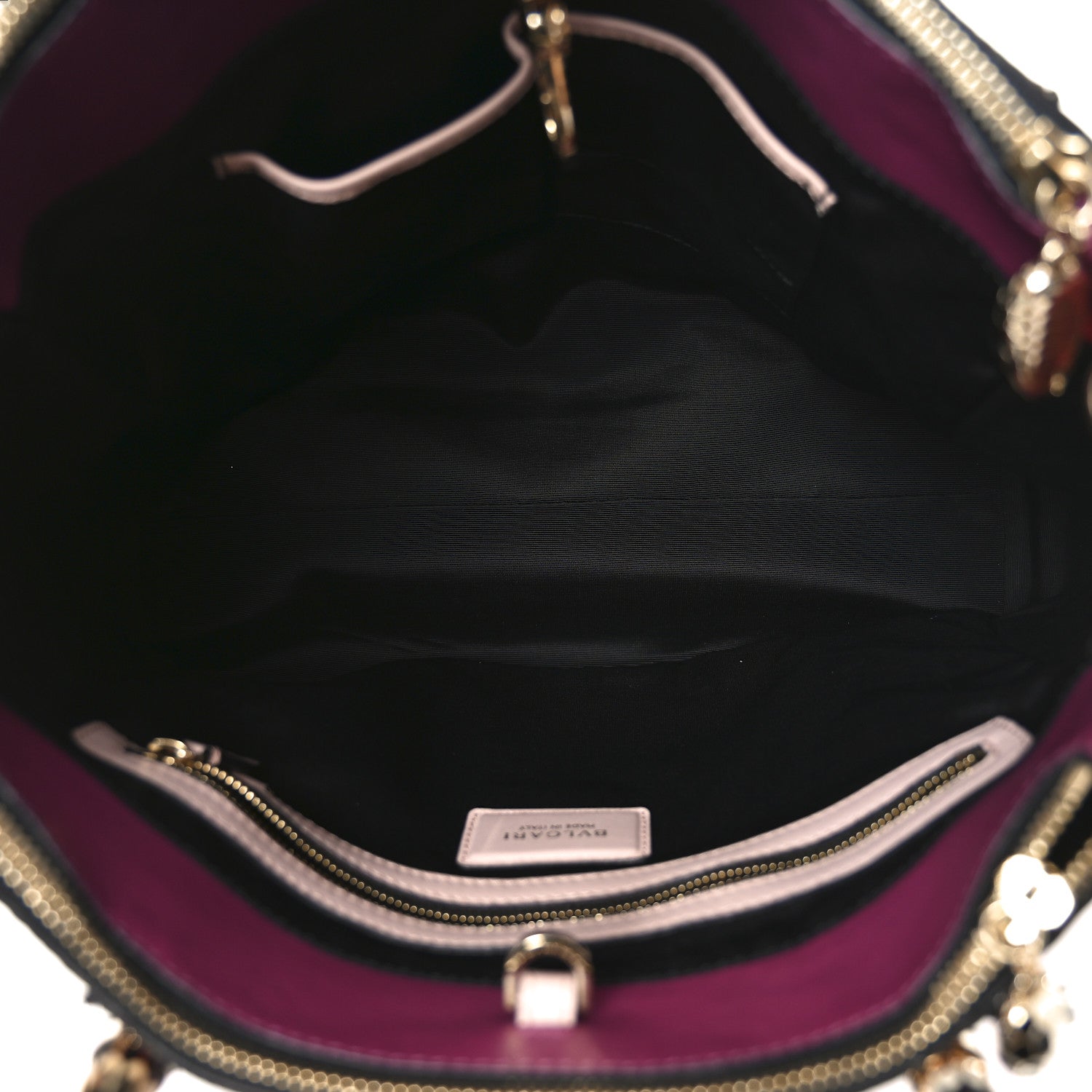 Bulgari Nappa Karung Serpenti Top Handle Tote Pink Multicolor 5 of 10