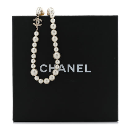 Chanel Crystal Pearl CC Long Necklace Gold 7 of 7