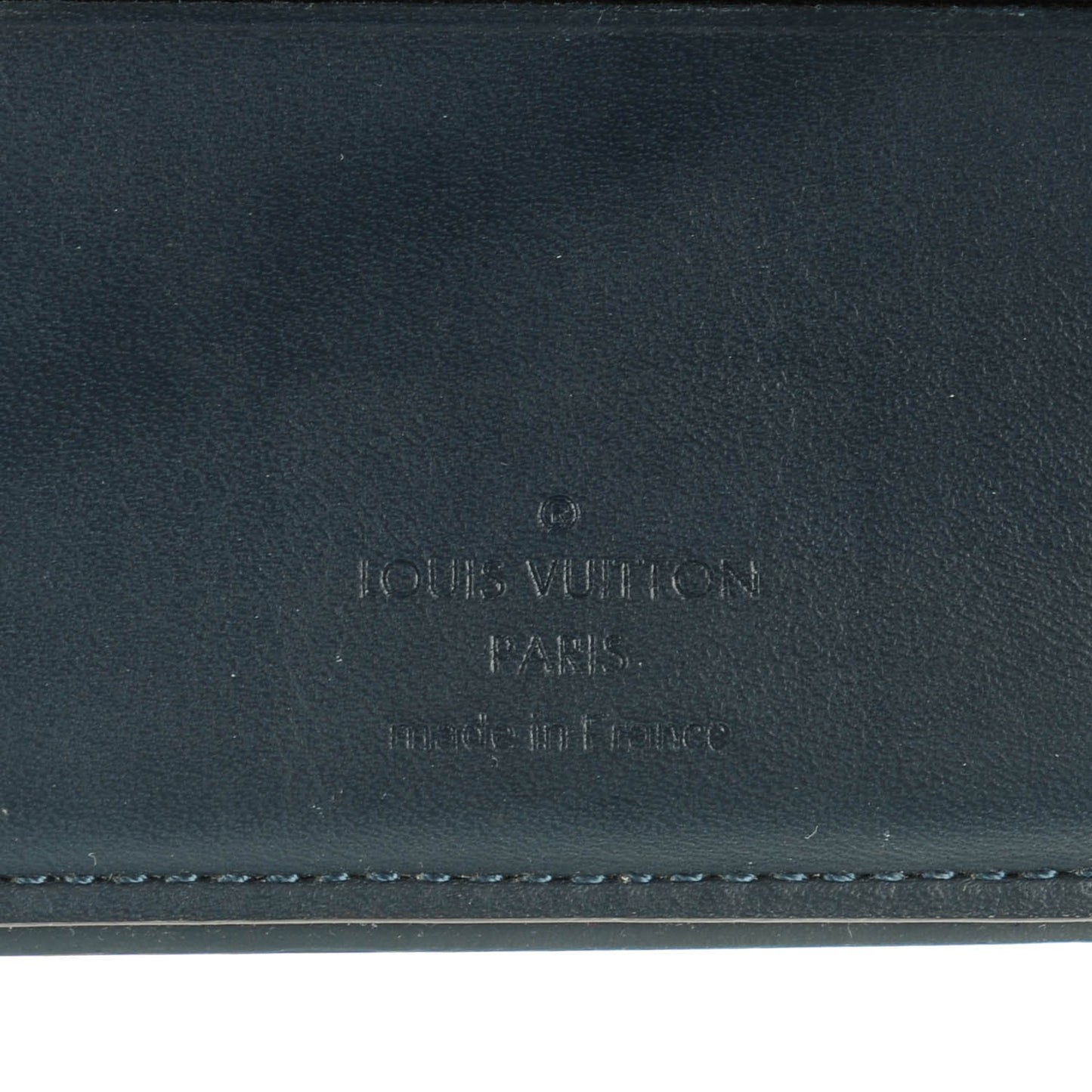 Damier Ebene Calfskin Multiple Wallet Blue