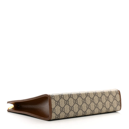 Gucci GG Supreme Monogram Horsebit 1955 Zip Pouch Beige Brown Sugar 4 of 7
